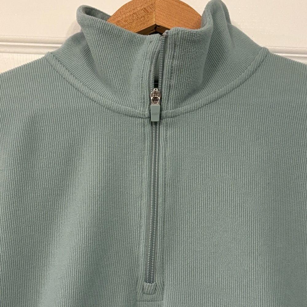 Marc New York Andrew Marc Men’s Medium Quarter Zip Pullover Ribbed Sage Green